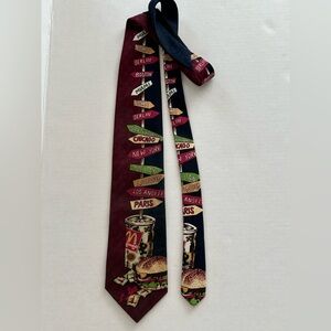 Vintage 1994 McDonalds Collection Graphic Tie Men Black Red World Cities USA